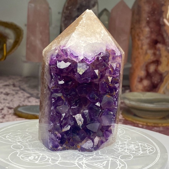 Amethyst Druzy Tower - ADT57,All Products : American Fashion Style Bags On Sale